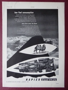 6/1955 PUB NAPIER ELAND PROPELLER TURBINE AERO ENGINE CAMEL ORIGINAL AD - Picture 1 of 1
