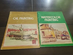 2 Vintage Creative Ways Oil Watercolor Painting Golden Press Art Books Paperback - Picture 1 of 6