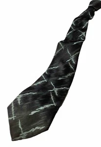 Vintage DON LOPER Beverly Hills Thin Tie Grey Blue Abstract 100 Silk Made in USA - Picture 1 of 5