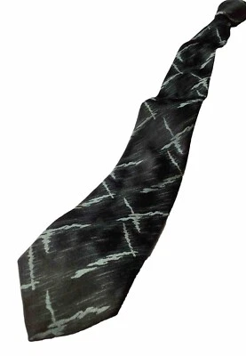 Vintage DON LOPER Beverly Hills Thin Tie Grey Blue Abstract 100 Silk Made in USA Foto 1 de 4