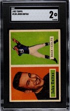 🔥 1957 Topps Johnny Unitas #138 Rookie SGC 2  HOF Bright & Perfect Centering 🔥