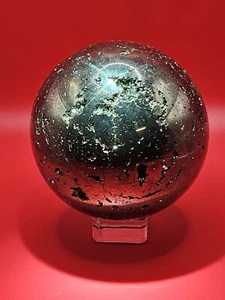 Große PYRIT polierte Kristallkugel Kugel Peru - 1665g - Bild 1 von 16