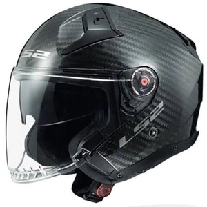 LS2 OF603 INFINITY II CARBON FIBRE GLOSS OPEN FACE MOTORCYCLE HELMET - Picture 1 of 6