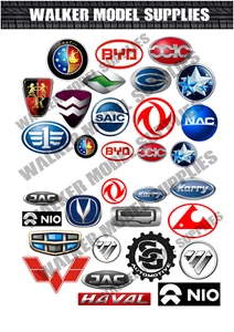 1:18 Echelle Pré-coupés Chinois Voiture Logo Garage Signaux Stickers Modèle 9 - Picture 1 of 2