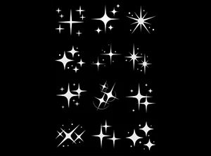 Twinkling Stars 12 pcs 1 Inch White Fused Glass Decals - Picture 1 of 2