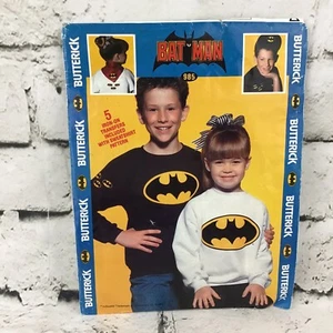 Vintage Butterick Sewing Pattern #985 Batman Decals Childrens Sweatshirt Uncut - Picture 1 of 2