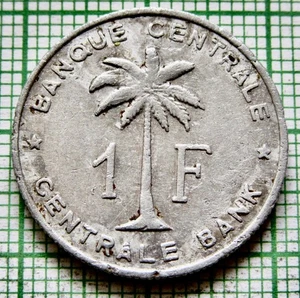 RUANDA-URUNDI BELGIAN CONGO PROVINCE 1959 1 FRANC Oil Palm, ALUMINIUM km# 4 - Picture 1 of 6