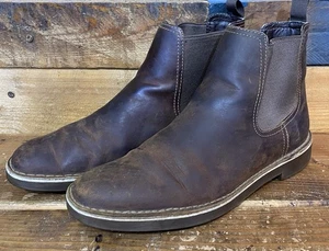 Clarks 15522 Mens Brown Distressed Leather Chelsea Ankle Boots Size US 12 EU 46 - Picture 1 of 10