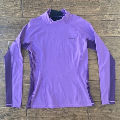 Спортивный компрессионный топ Reebok женский средний фиолетовый с длинным рукавом - Изображение 1 из 4