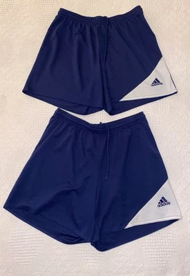 Adidas Womens Strike 13 Soccer Shorts Size M Blue White New Lot Of 2 - Image 1 of 4