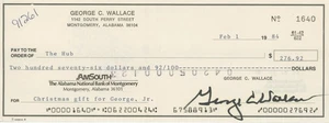 George Wallace - Alabama Governor - Autographed 1984 Canceled Check - Picture 1 of 2