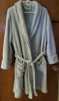 CHARTER CLUB Para Mujer Talla L Bata Verde Menta Felpa Suave Largo Corto Bolsillos con Cinturón Foto 1 de 4