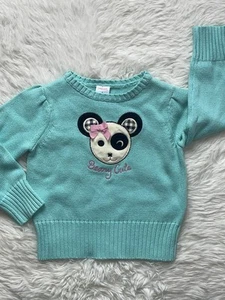 NWT GYMBOREE PANDA BEAR SWEATER GIRLS 3 BEARY CUTE BLUE SWEATER IMAGINARY FRIEND - Picture 1 of 3