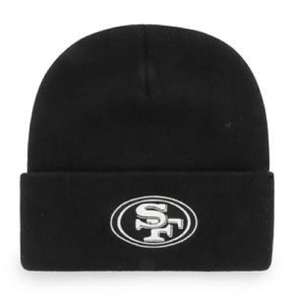 SAN FRANCISCO 49ERS BEANIE HAT BLACK NFL FOOTBALL TEAM LOGO KNIT CAP NEW - Image 1 of 1