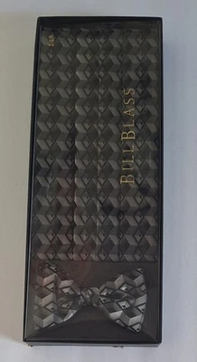 Juego de pajarita Bill Blass Silk Cummerbund negro blanco gris negro diamante geométrico Foto 1 de 4