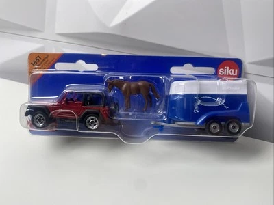 Siku 1651 Jeep with Horse Trailer 1:87 scale toy Jeeps Horse box horses 4x4 PONY - Image 1 of 3