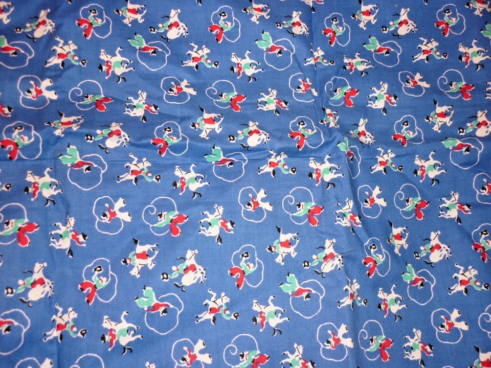 1/2 yard Lasso Cowboys Fabric & Nostalgia Quilters Remnant Ducks 43x14" Lot of 2 - Image 1 of 4