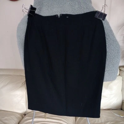 Falda Valerie Stevens Petites 100 % negra totalmente forrada de lana línea A talla 8 Foto 1 de 4