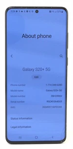 Samsung Galaxy S20 Plus 5G 128GB AT&T SM-G986U Cosmic Black Smartphone; 6155180 - Picture 1 of 9