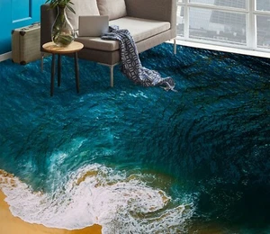 3D Beach Waves 5128 Floor WallPaper Murals Wall Print Decal AJ WALL Fay - Picture 1 of 6