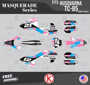 Graphics Kit for  Husqvarna TC85 (2023-2024)  Masquerade - CYAN-PINK - Picture 1 of 6