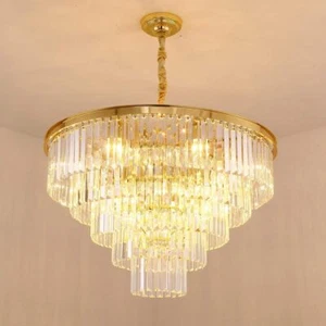 16Light Crystal Chandelier K9 Crystal Gold Luxury Ceiling Light Fixture 3 Colors - Picture 1 of 13