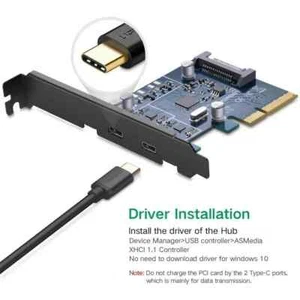 Scheda PCI-Express 2 Porte USB 3.1 Type C Gen 2 Scheda di Interfaccia USB - Imagen 1 de 6