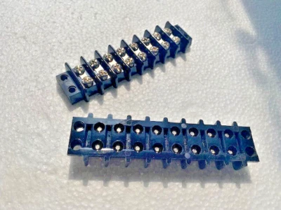 2pc Terminal Block, 2 Row, 8 Positions, 22 AWG, 12 AWG, 20A KUKLA 601GP08 - Image 1 of 4
