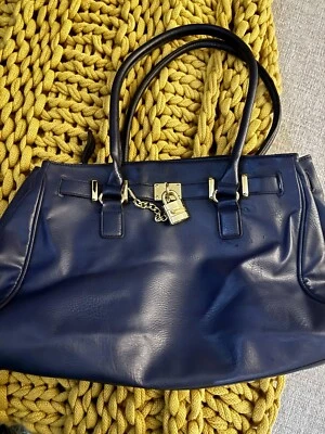 Bolso de Mano Grande Medallón de Cuero Azul Apt 9  Foto 1 de 4