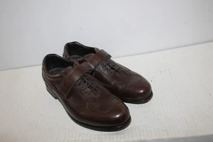 Prada Brown Leather Side Strap Oxford Shoes Italy Mens Size 8 - Picture 1 of 5