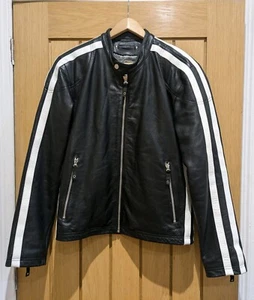 Wilsons M. Julian Vintage 1990's Genuine Leather Moto Jacket Motorcycle Racing - Picture 1 of 12