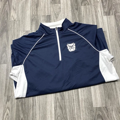 COLOSSEUM Butler Bulldogs 1/4 Zip White & Blue Pullover Shirt Men's Size Large Cover