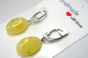 PENDIENTES DE ÁMBAR BÁLTICO NATURAL - CARAMELO DE HUEVO - Imagen 1 de 13