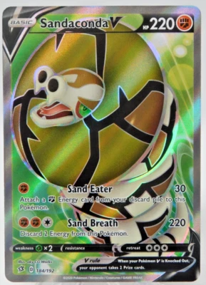 Sandaconda V 184/192 Full Art Ultra Rare Rebel Clash Pokemon TCG - Image 1 of 2