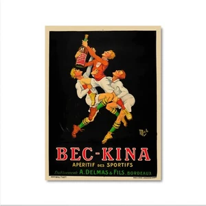 Vintage Food & Drink Poster - Bec Kına Aperitif des Sportif by Mich - Imagen 1 de 11