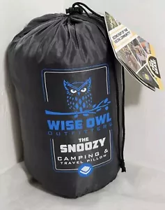 Cuscino Wise Owl Outfitters The Snoozy da viaggio/campeggio - nuovo con etichette BLU con borsa da viaggio - Foto 1 di 9