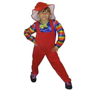 Kinder Clownkostüm / Karneval Clown Kostüm (Oberteil + Latzhose + Hut) 122-128 - Bild 1 von 1