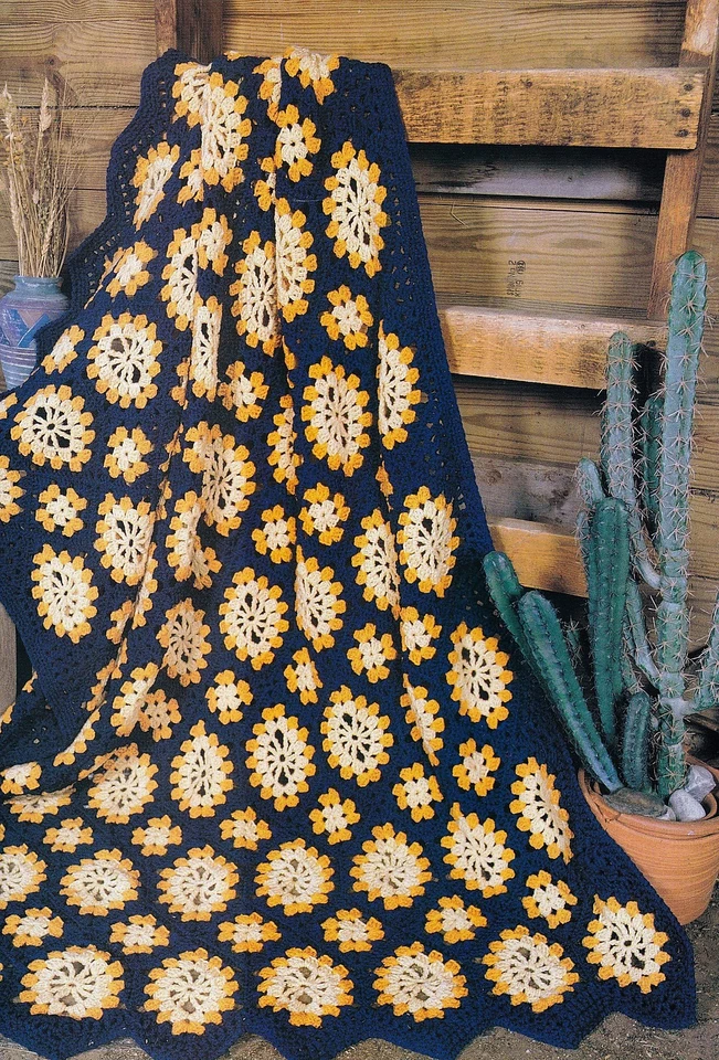 BEAUTIFUL Indian Gold Afghan/Crochet Pattern INSTRUCTIONS ONLY - Image 1 of 1