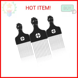 3 Packs Metal Afro Pick Combs for Women, Men - Wig Braid, Curly Hair Detangling, - Picture 1 of 2