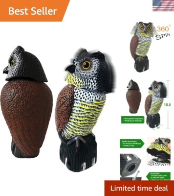 Intricately Designed 15.5'' Owl Decoy - Effective Outdoor Bird Scare Statue - Image 1 of 4
