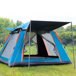 4-5 Person Camping Tent Folding Hiking Auto Instant Canopy Pop Up Tent Black Gum - Picture 1 of 13