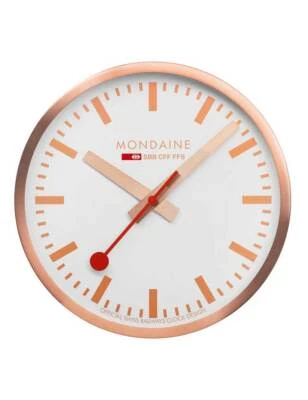 Mondaine A995.CLOCK.17SBK Rose Gold Aluminium Wall, Station Clock 40cm - Image 1 of 4