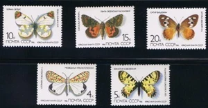 BUTTERFLY = full set of 5 stamps Russia 1986 Sc 5584-5588 MNH - Picture 1 of 1