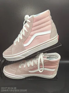 UK 4.5 Baby Pink Vans High Tops - Off The Wall - Great Condition Trainers - Picture 1 of 7