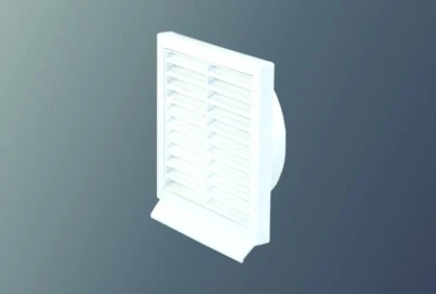 IKM Lüftungsgitter Ablüftgitter Wetterschutzgitter Ø 125mm WEIß Rundanschluss Abluft