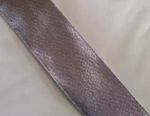 10yd Roll 'Silver Metallic' Fabric Wire Edge Christmas Ribbon 2.5" Wide - Picture 1 of 1