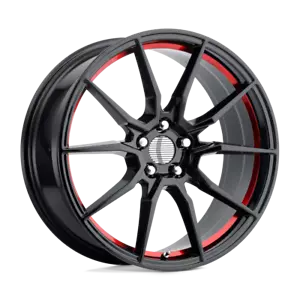 Performance Replicas PR193 20x10 5x114.3 40mm Gloss Black Red Machined Wheel - Picture 1 of 2