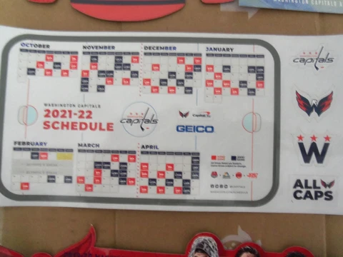 Washington Capitals 2021/2022 Season Schedule Magnet SGA Cover