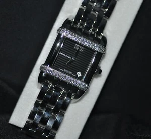 JeanRichard Women's 27102D11K61C-11 Swiss Made "Diamond" Black Dial Steel Watch - Picture 1 of 7