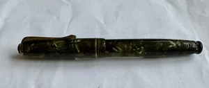 Vintage green marbled Montblanc 244 Fountain Pen with All original parts c. 1950 - Picture 1 of 11